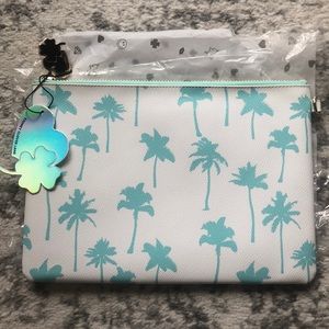 Tropical Stoney Clover Flat Pouches - Turquoise
